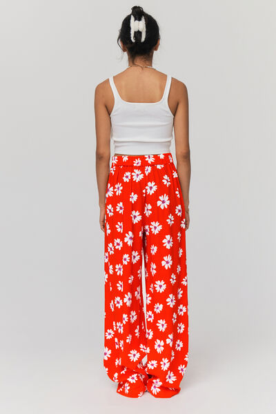 Pantalon fluide large imprimé