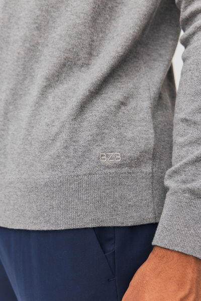 Pull col rond fin
