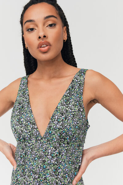 Robe courte imprimée en lyocel