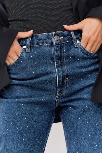 Jean straight à strass