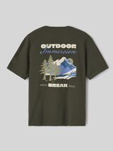 T-shirt imprim&eacute; et brod&eacute;