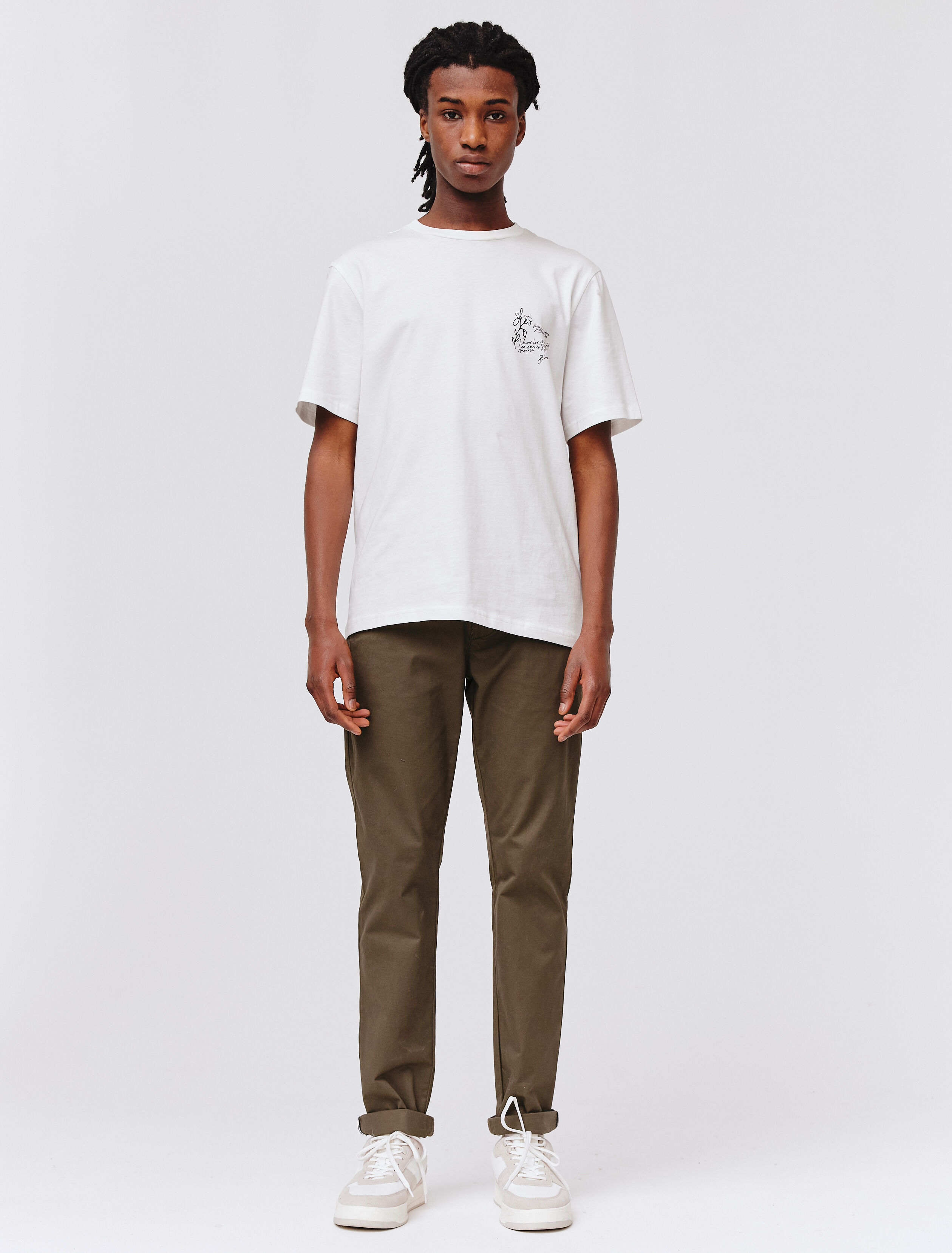 Pantalon chino ajust Vert kaki BZB