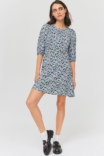 Robe courte imprimée dos ouvert