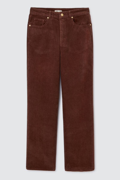 Pantalon velours straight long en coton iab