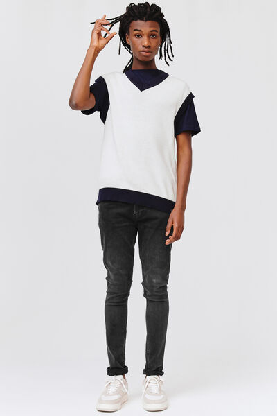 Jean skinny basique noir delavé