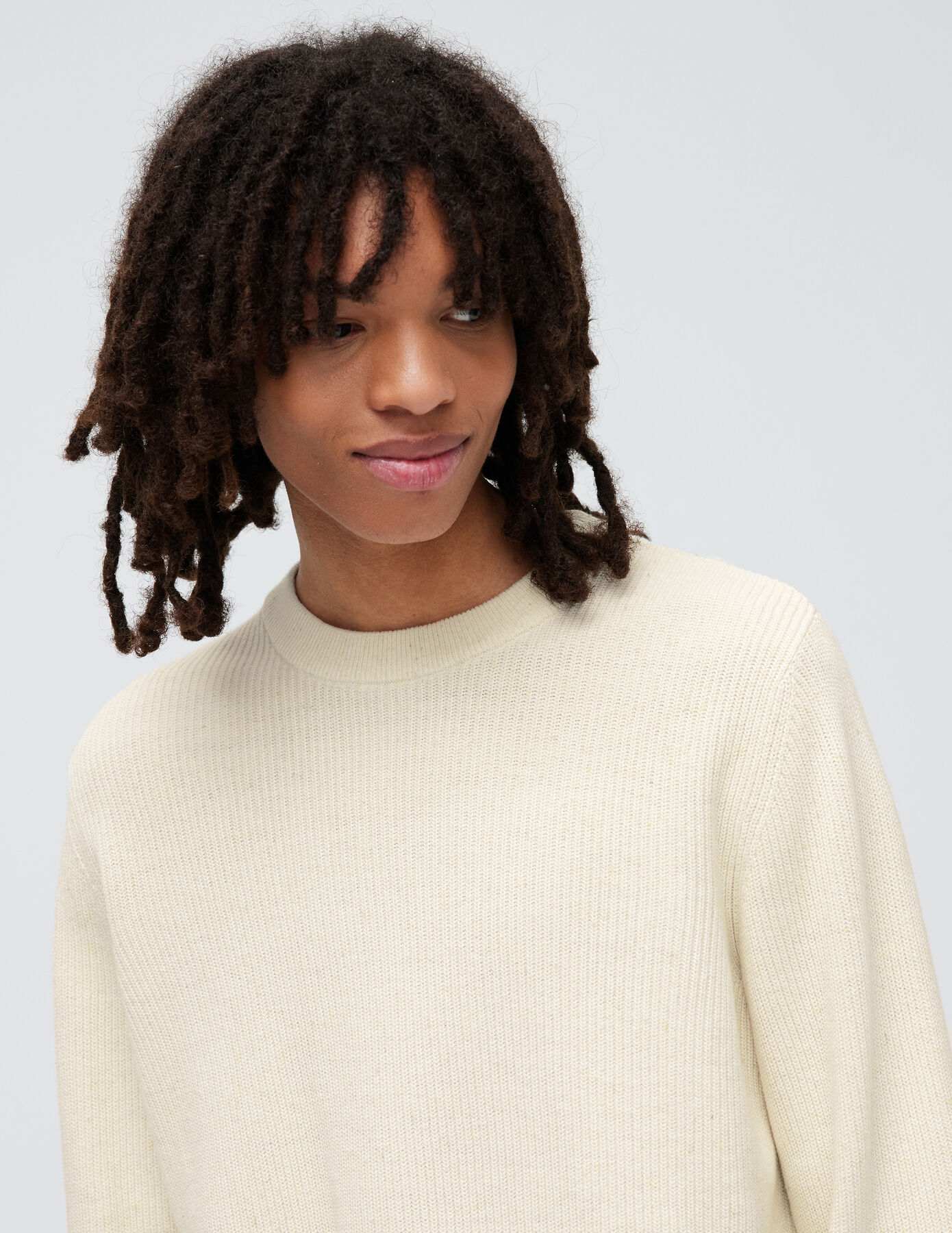 Pull côtelé coton neps