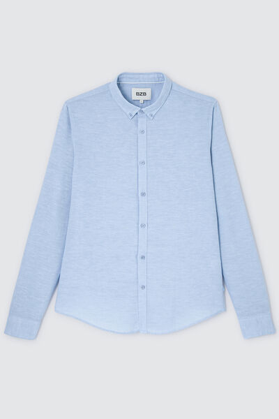 Chemise unie en coton lin