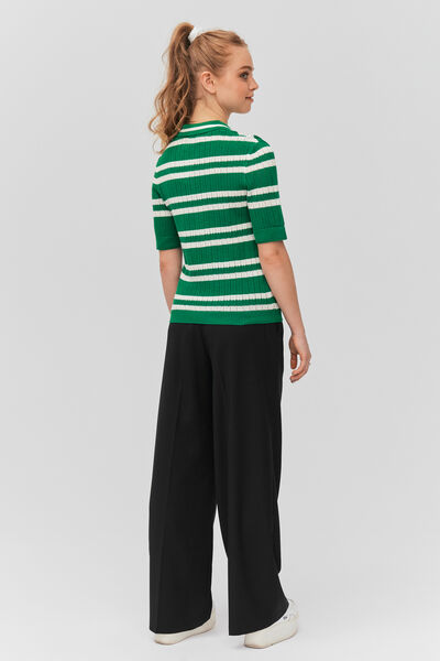 Polo ajouré rayé