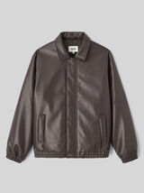 Blouson zippé en tissu enduit