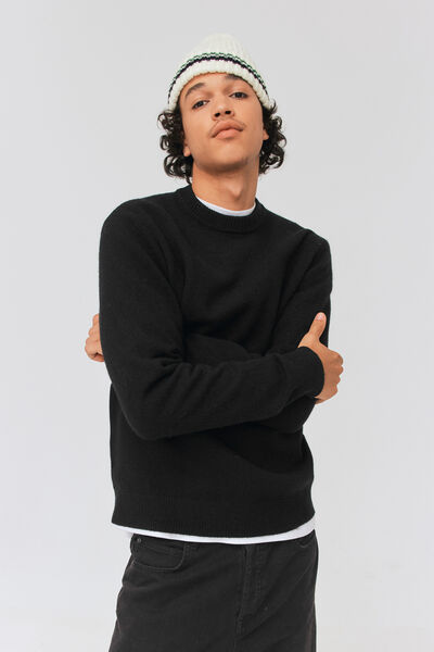 Pull col rond en laine