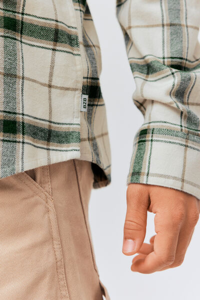 Chemise droite à carreaux