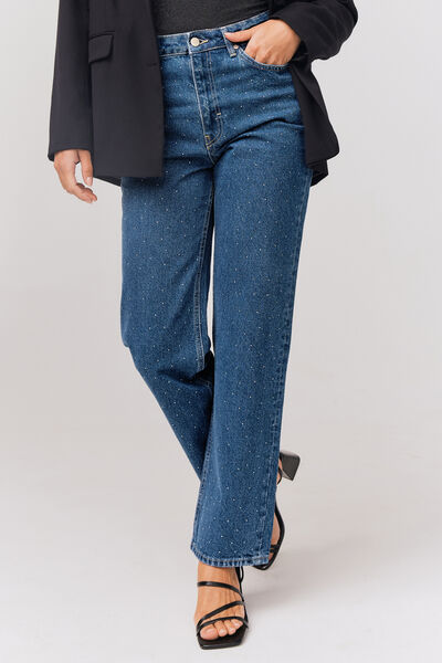 Jean straight à strass
