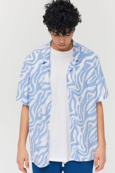 Chemise imprimée fluide manches courtes