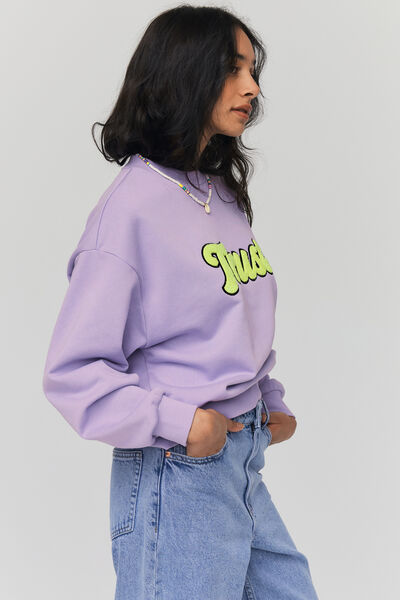 Sweat col rond brodé