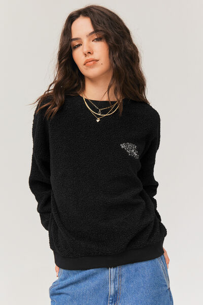Sweat sherpa brodé