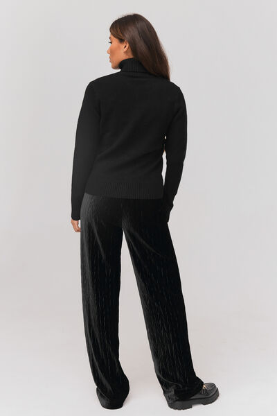 Pantalon wide leg en maille velours
