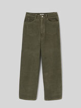Pantalon wide leg velours