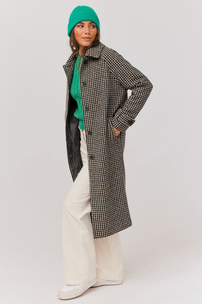 Manteau en laine à carreaux