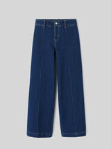 Jean wide leg pli permanent
