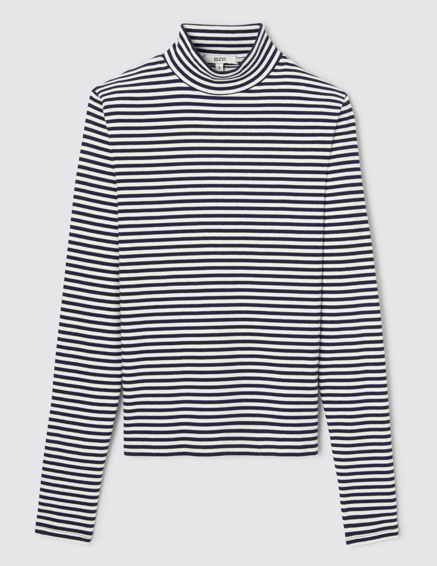 T-shirt col montant rayé