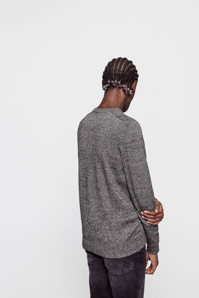 Pull col rond mouliné