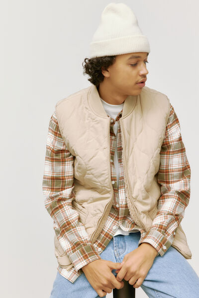 Blouson sherpa sans manches réversible