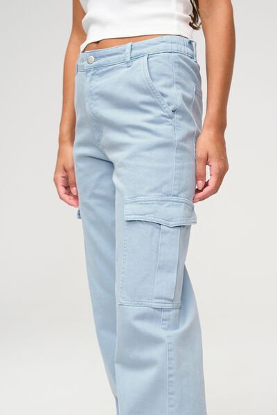 Jean cargo taille élastiquée