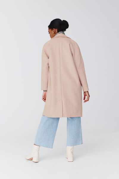 Manteau mi-long en laine majoritaire