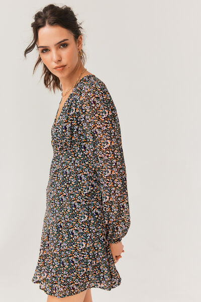 Robe courte imprimée polyester recyclé
