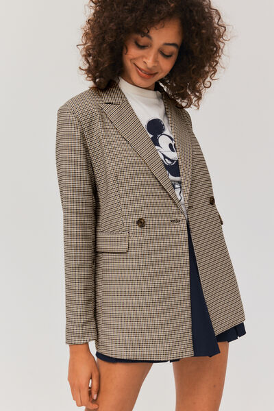 Veste blazer carreaux polyester recyclé