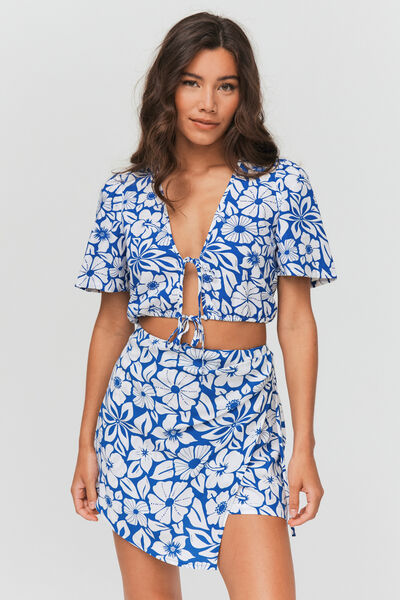Blouse lin imprimée