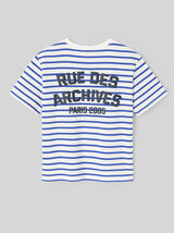 T-shirt ray&eacute; manches courtes