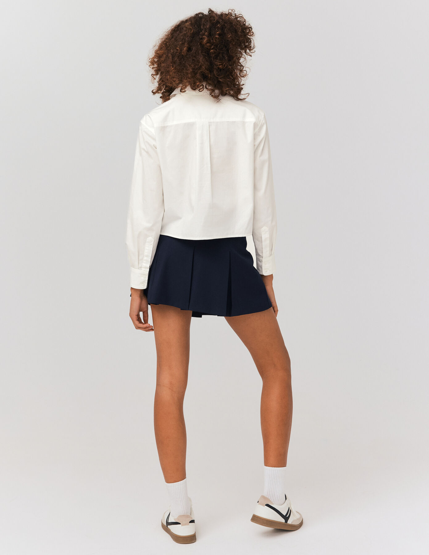 Chemise cropped unie
