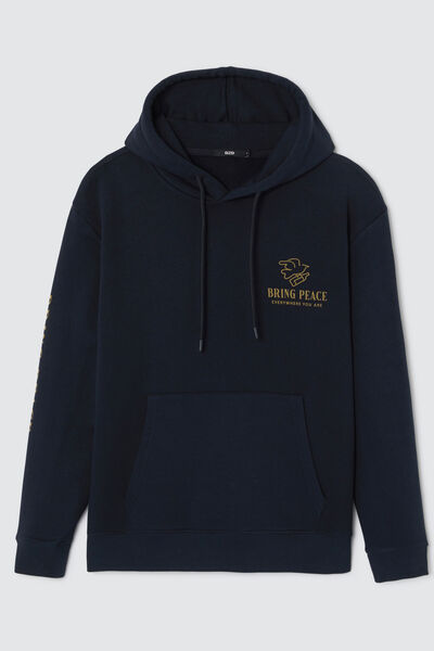 Sweat à capuche imprimé bière