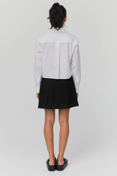 Jupe tweed boutons dorés