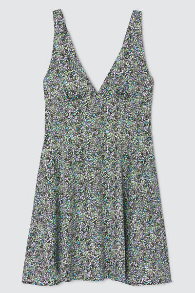 Robe courte imprimée en lyocel