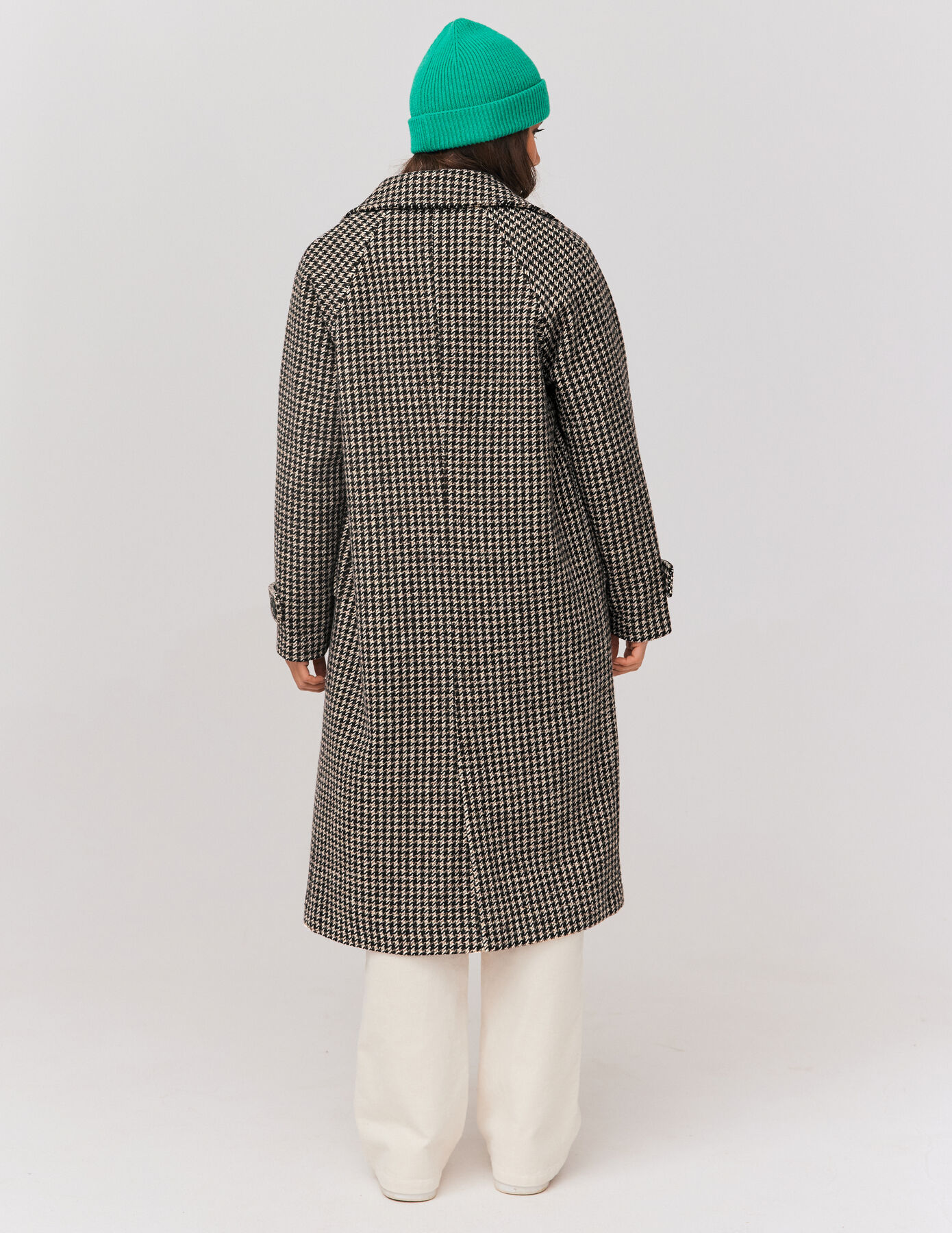 Manteau en laine à carreaux