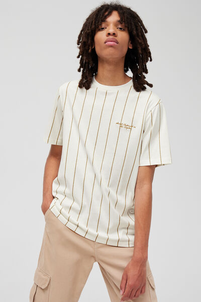 T-shirt à rayures et brodé