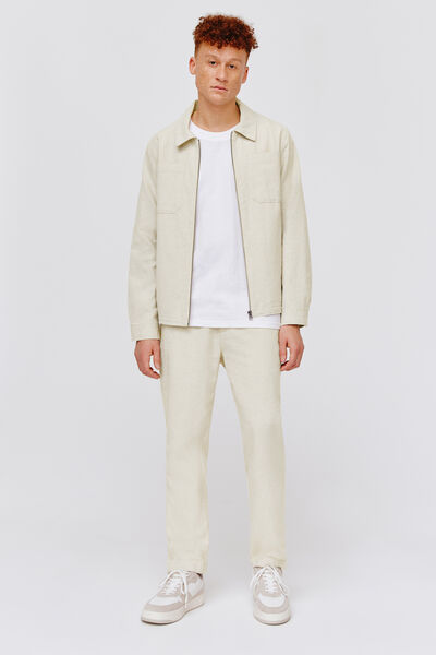 Veste zippée en coton lin