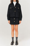 Jupe courte en tweed boutons dorés