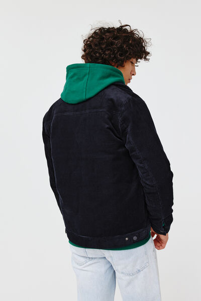 Veste en velours col sherpa