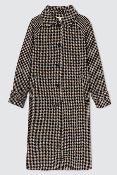 Manteau en laine à carreaux