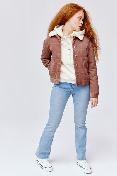 Veste velours col sherpa coton bio