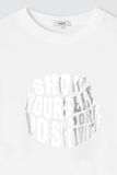 T-shirt imprimé argenté