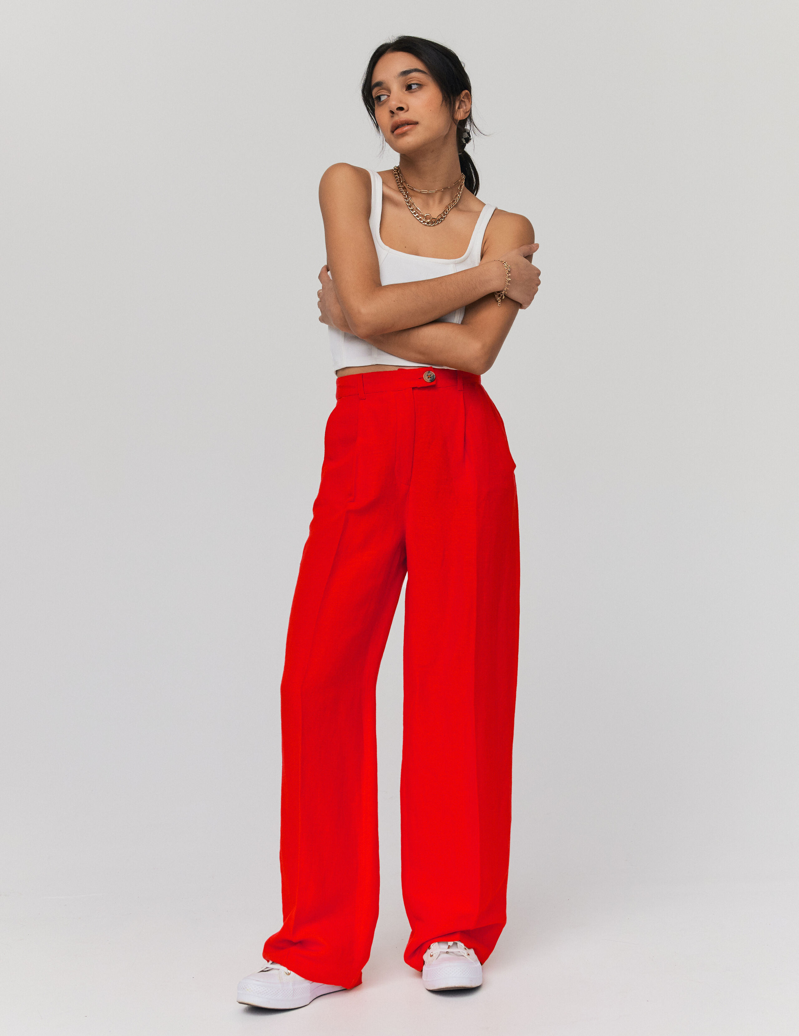 Pantalon fluide en on sale lin pour femme