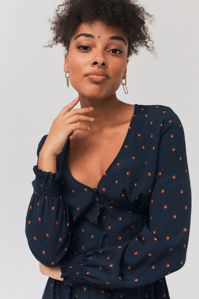 Robe longue imprim&eacute;e