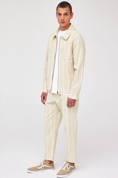 Veste zippée en coton lin