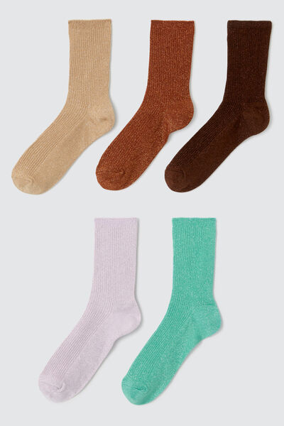 Lot de 5 paires de socquettes lurex