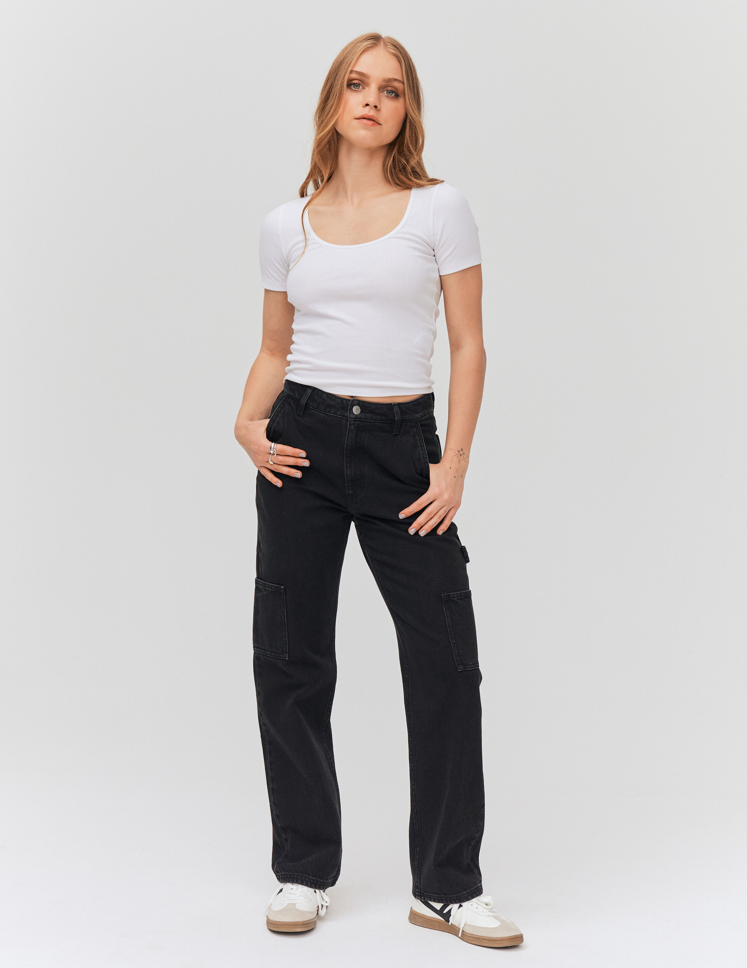 Jean cargo on sale noir femme