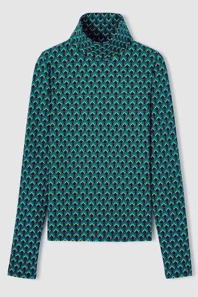 T-shirt col roulé imprimé